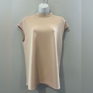 Tibi Structured Crepe Mock Neck Sleeveless Top Shirt Blouse Size M
Beige